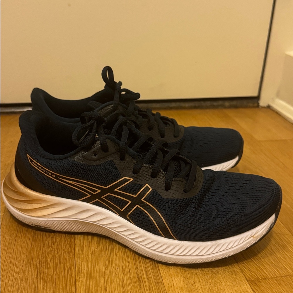 Asics green and Gold Athletic Sneakers